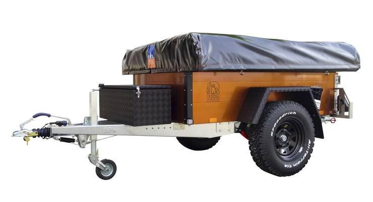3DOG camping bringt zum Caravan Salon einen Zelt-Anhänger in Spezial-Ausführung, das Sondermodell „Burnt-Orange“ OffRoader.