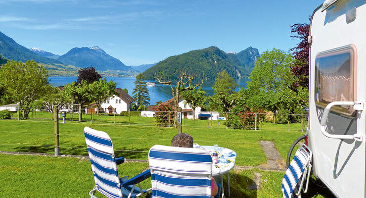 Camping Vitznau am Vierwaldstättersee.