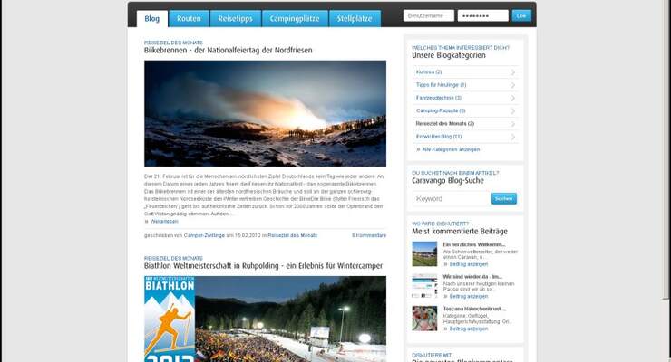 Im Januar 2012 hat die Camping-Community auf www.caravango.de ihren ersten Geburtstag gefeiert