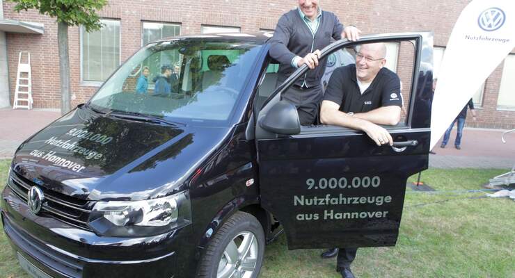 Neun Millionen leichte Nutzfahrzeuge wurden bislang in Hannover produziert. Das Jubiläumsfahrzeug wurde verlost.