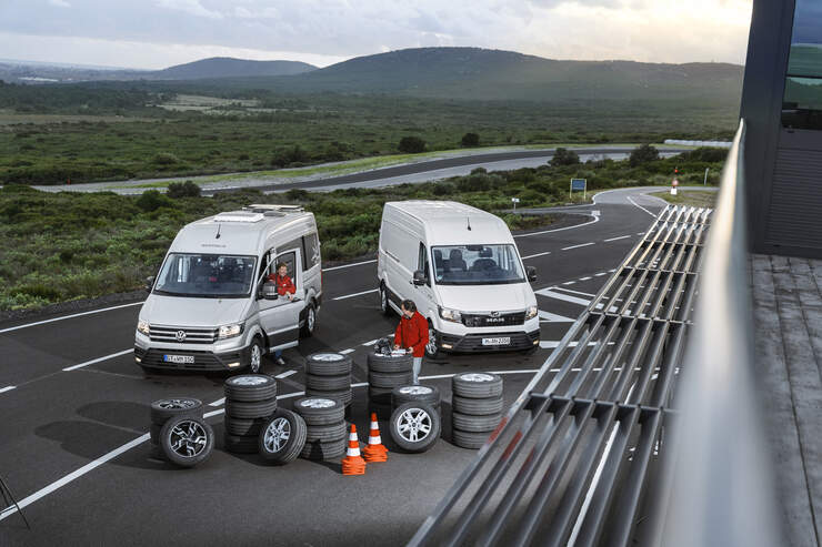 Somerreifentest, VW Crafter, MAN TGE-Kastenwagen